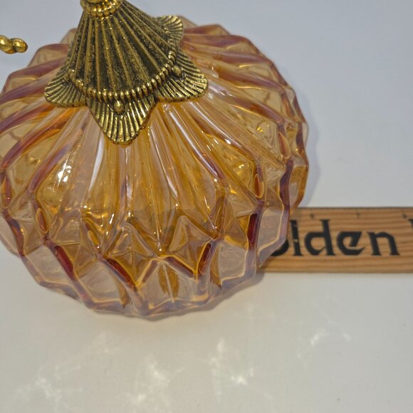 Martga Stewart Pumpkin Hand Blown Gold Orange Halloween, Fall Decor - Picture 6 of 6
